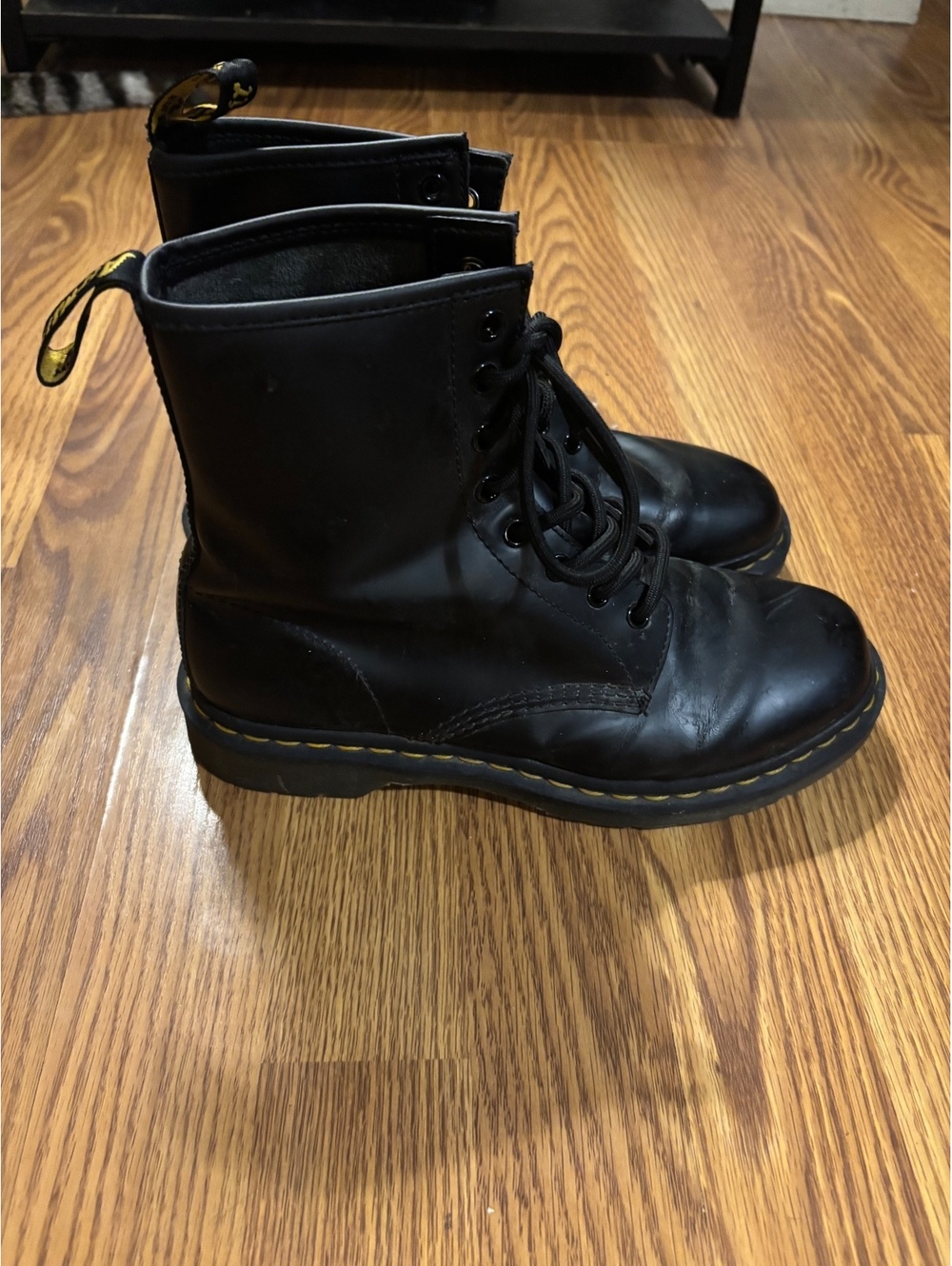 Dr Martens Black Leather Boots- Size 9